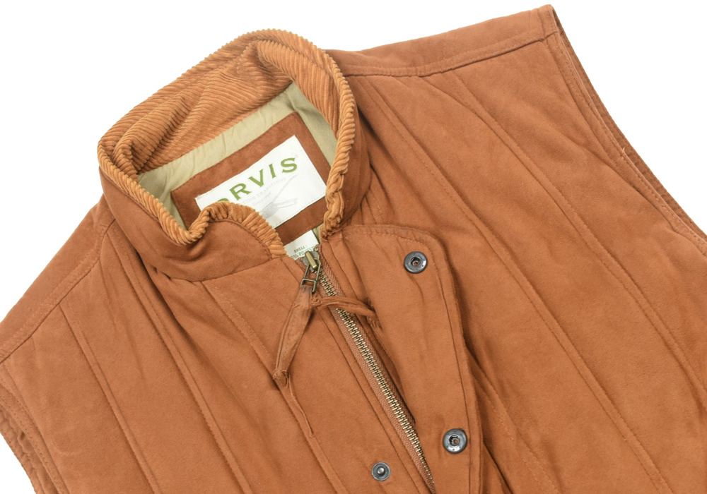 Orvis Upland Hunting Field Vest Mens Large Brown Full-Zip Insulated Classic